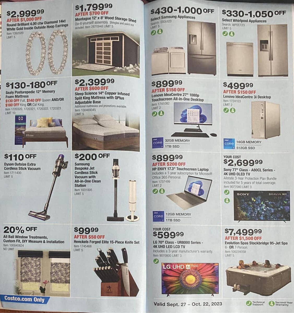 Costco Coupon Book Scan for September October 2023