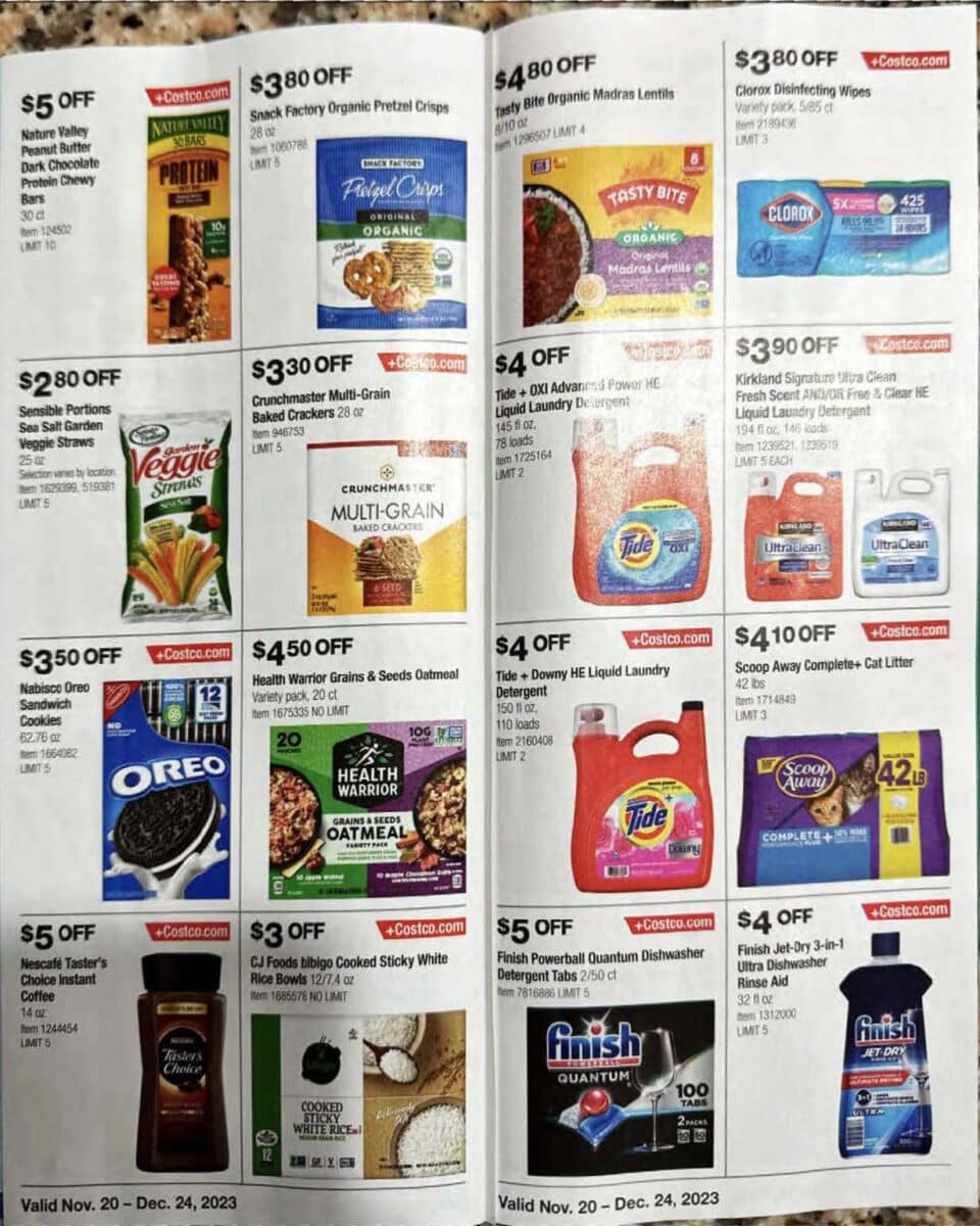 costco coupon book for november and december 2023 ad scan from slickdeals.net