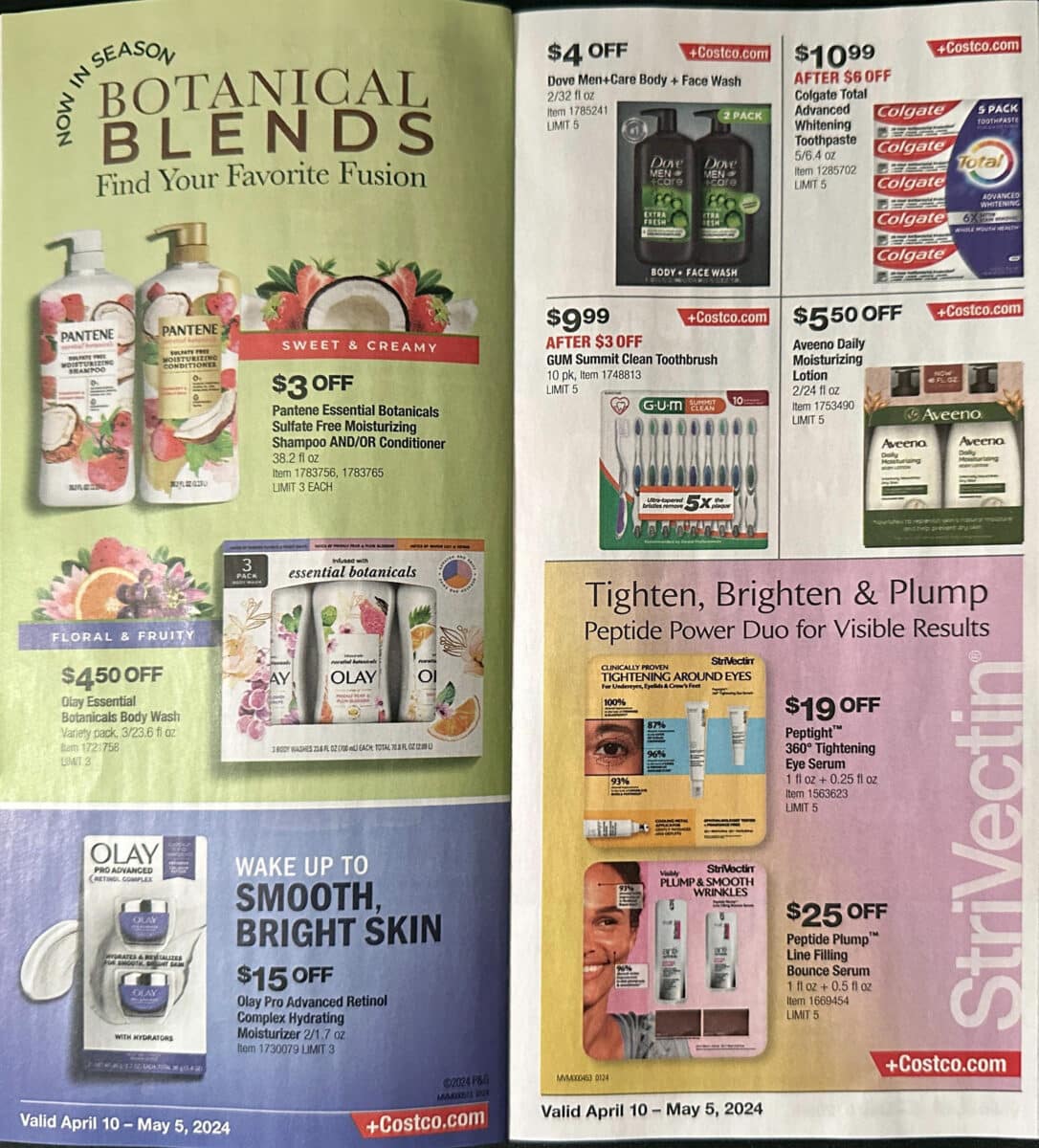 scan of the costco coupon savings book for april 2024