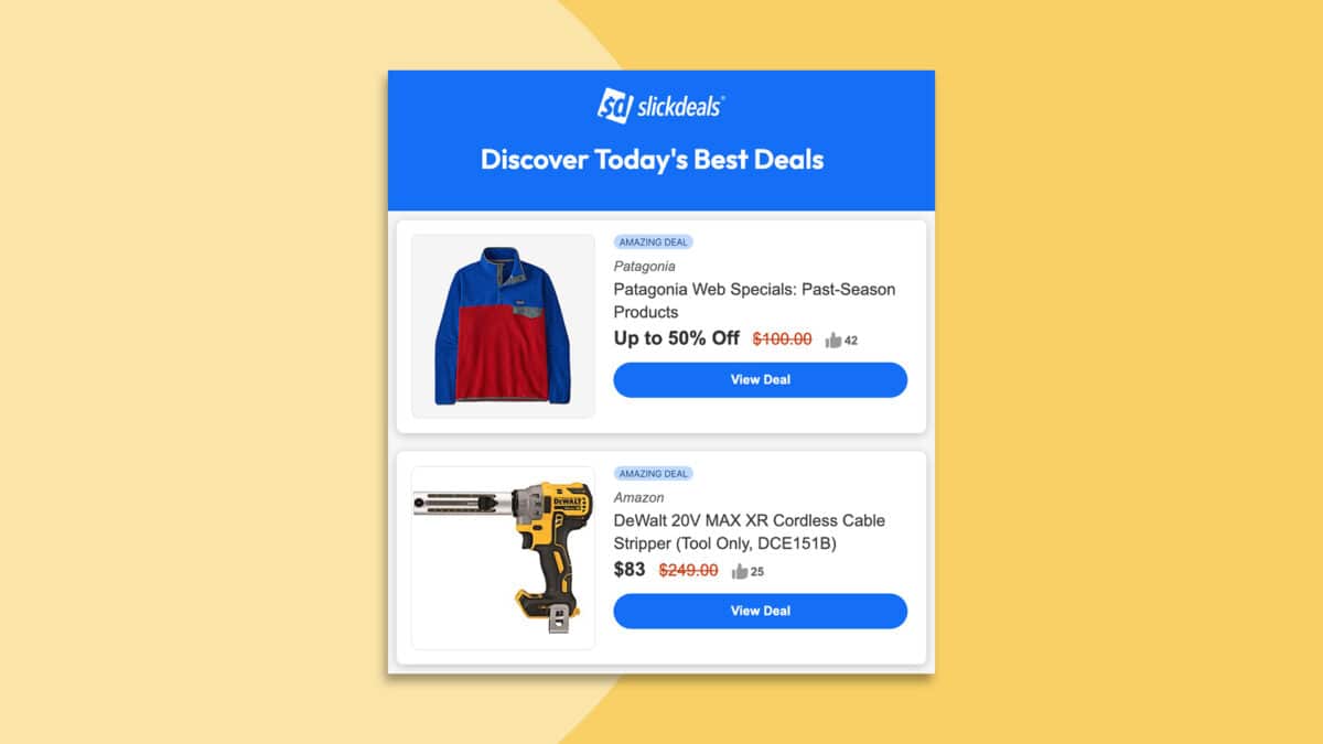 Slickdeals personalized deals in daily digest email