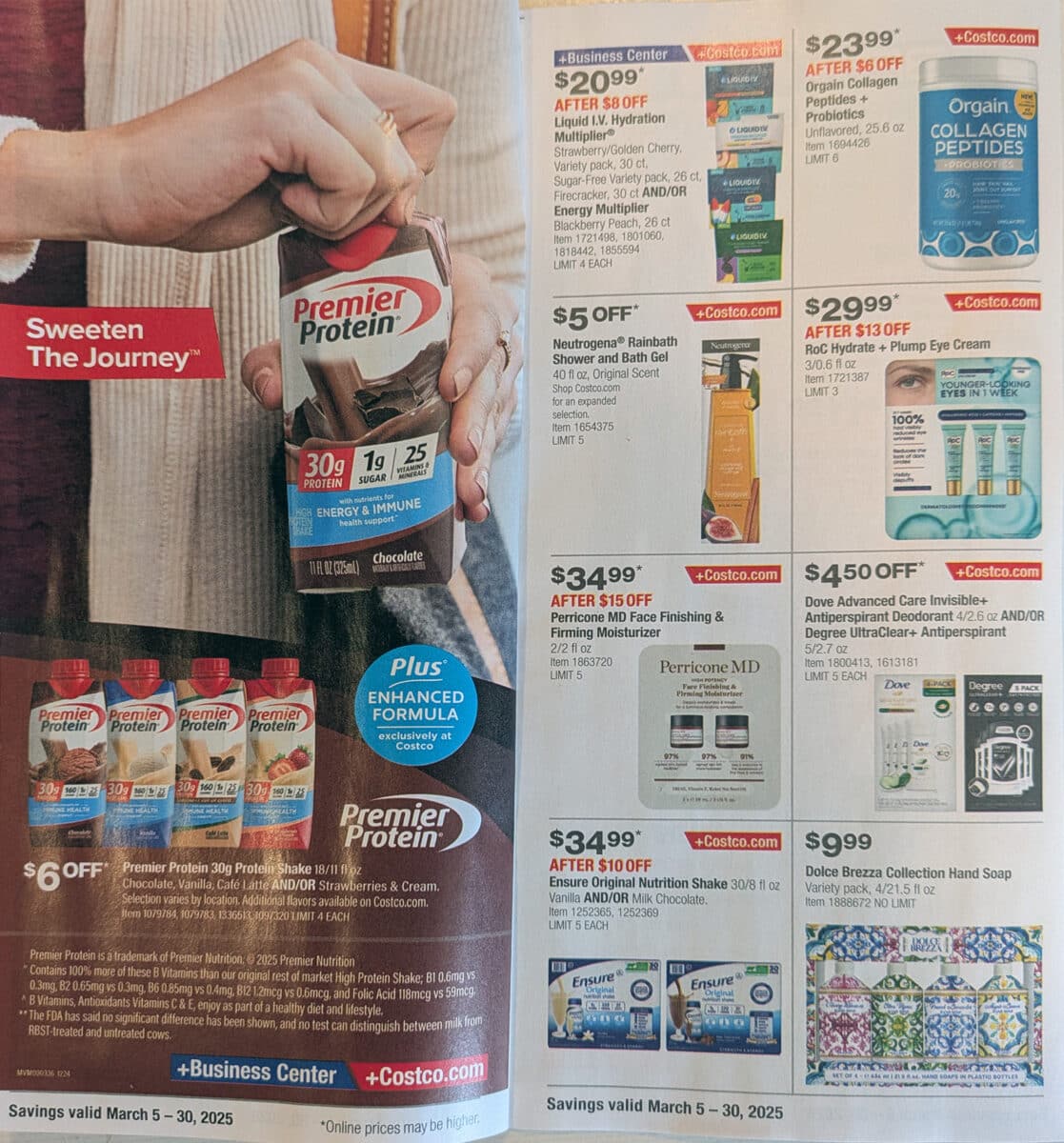 Ad scan of the Costco Coupon Book for March 2025 from Slickdeals.net