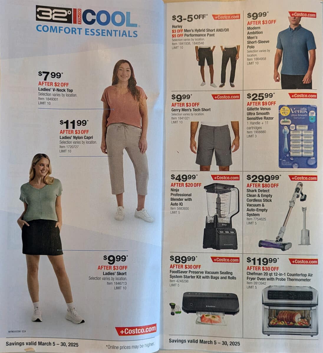 Ad scan of the Costco Coupon Book for March 2025 from Slickdeals.net