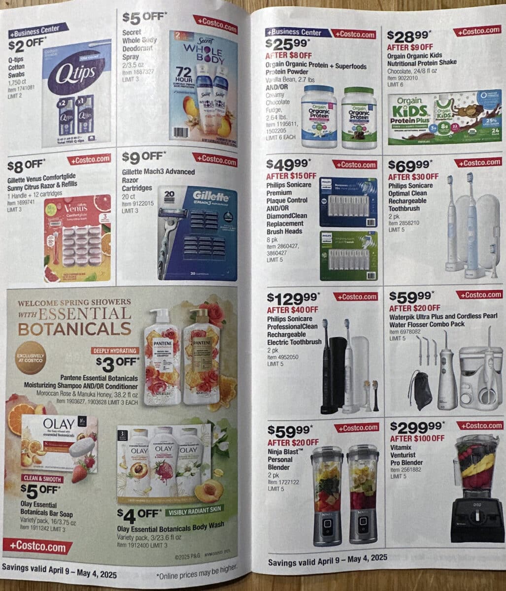 Ad scan of the Costco Coupon Book for April 2025 from Slickdeals.net