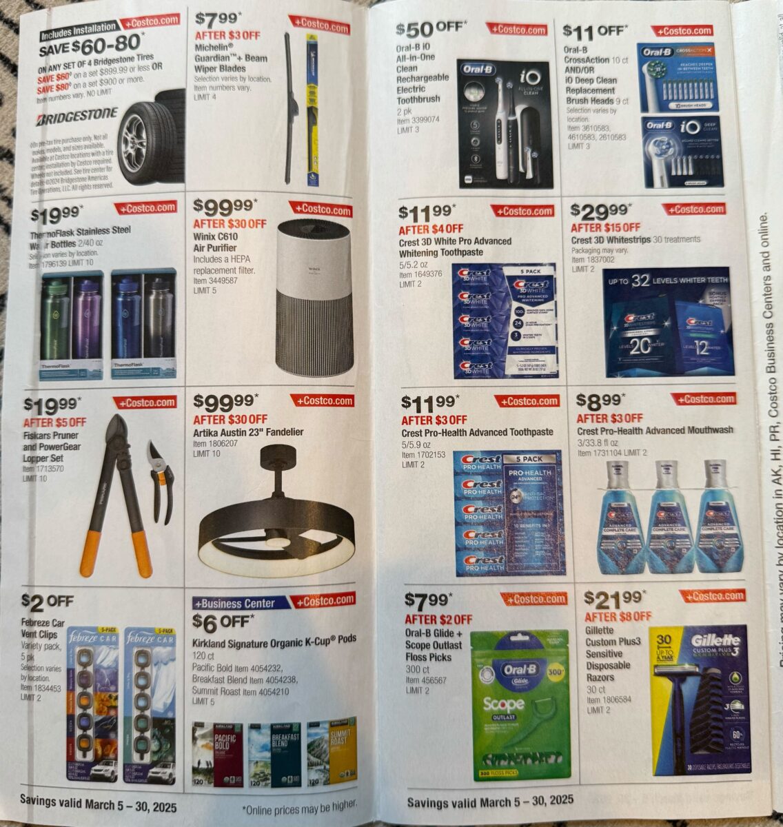 Ad scan of the Costco Coupon Book for March 2025 from Slickdeals.net