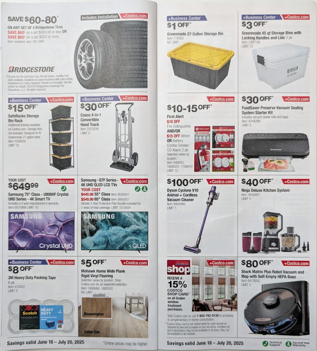 ad scan of the Costco Coupon Book for June and July, created by Slickdeals