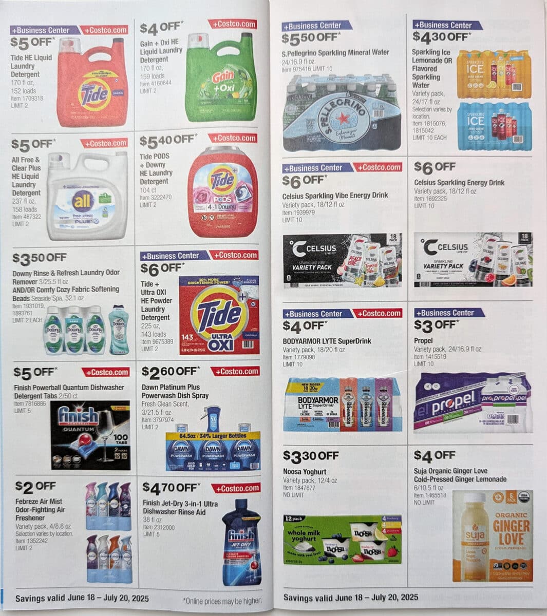 ad scan of the Costco Coupon Book for June and July, created by Slickdeals