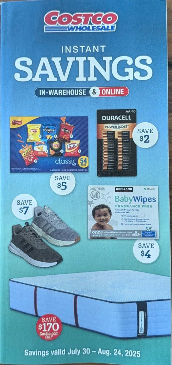 ad scan of the costco coupon book from Slickdeals August 2025