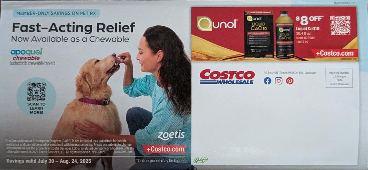 ad scan of the costco coupon book from Slickdeals August 2025