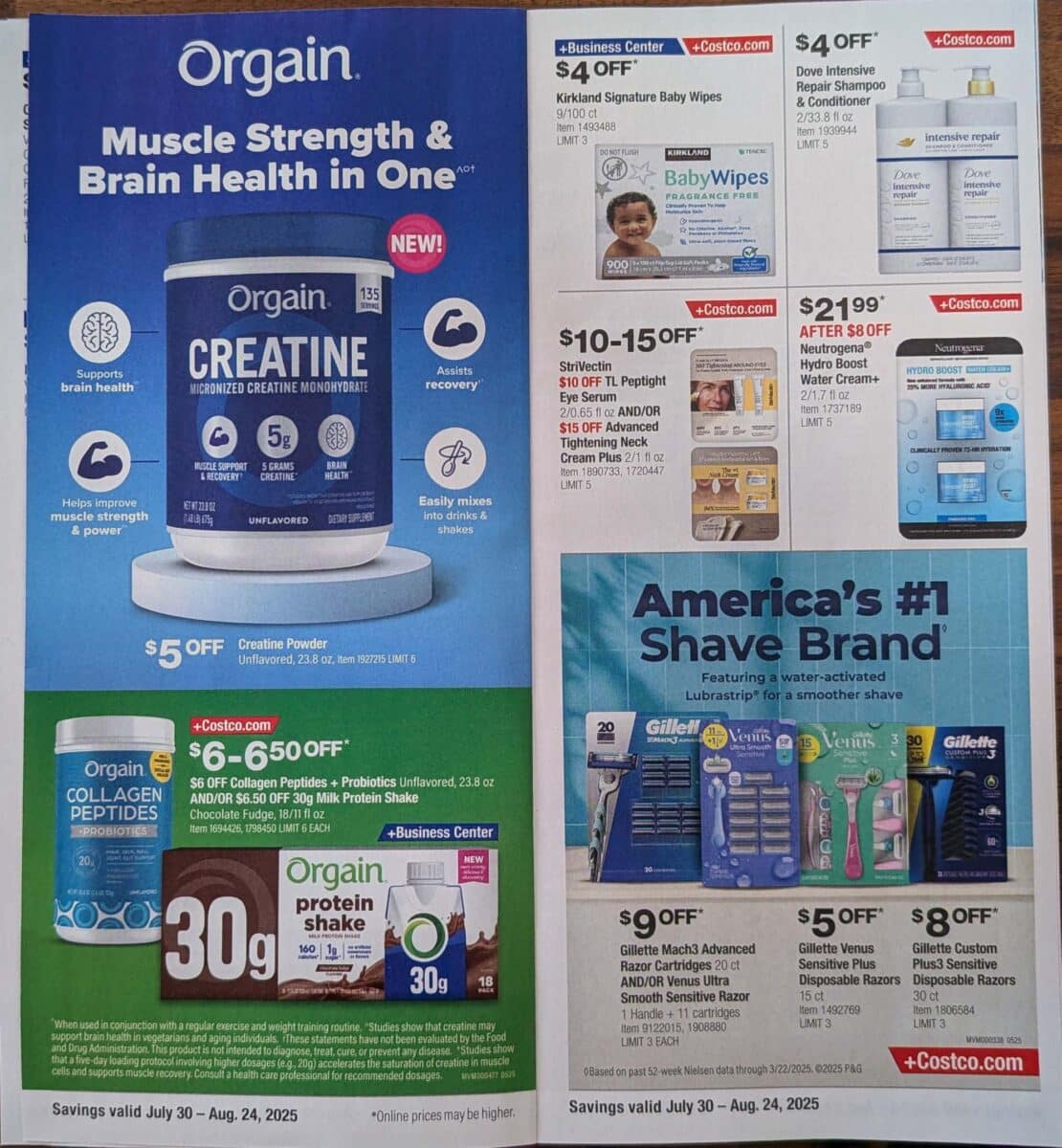 ad scan of the costco coupon book from Slickdeals August 2025