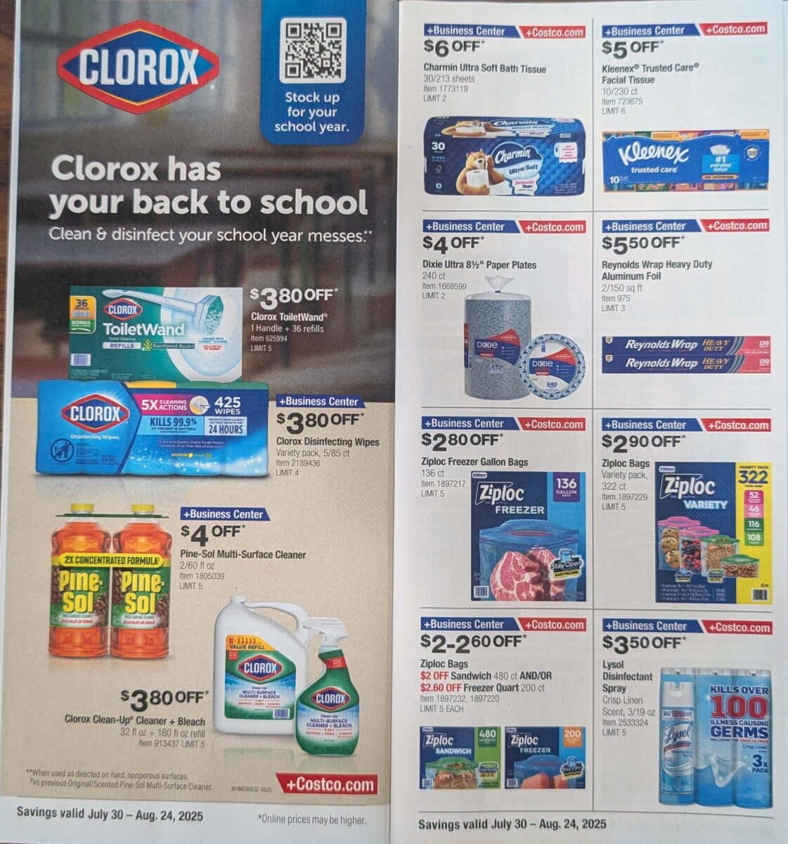 ad scan of the costco coupon book from Slickdeals August 2025