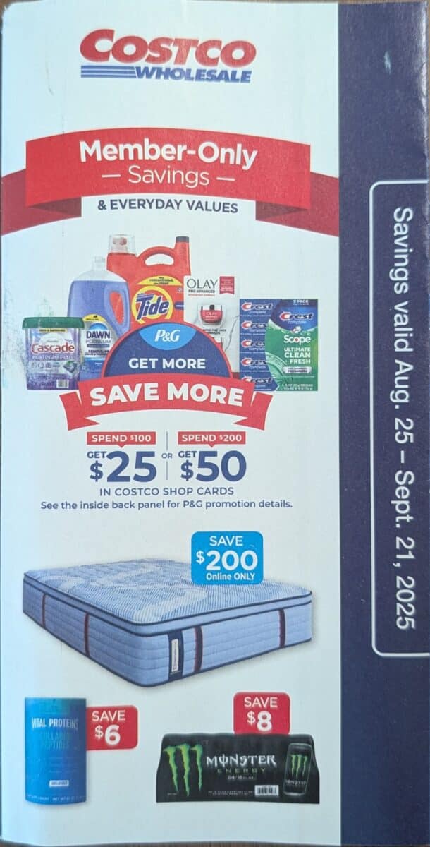 ad scan of the costco coupon book september 2025 from Slickdeals