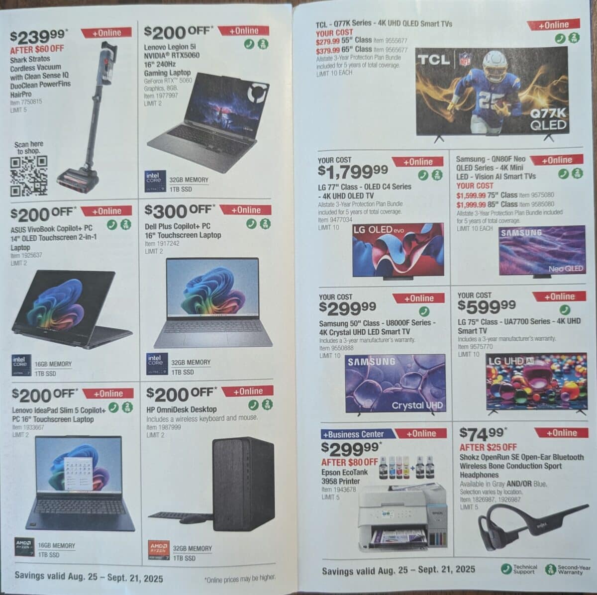 ad scan of the costco coupon book september 2025 from Slickdeals