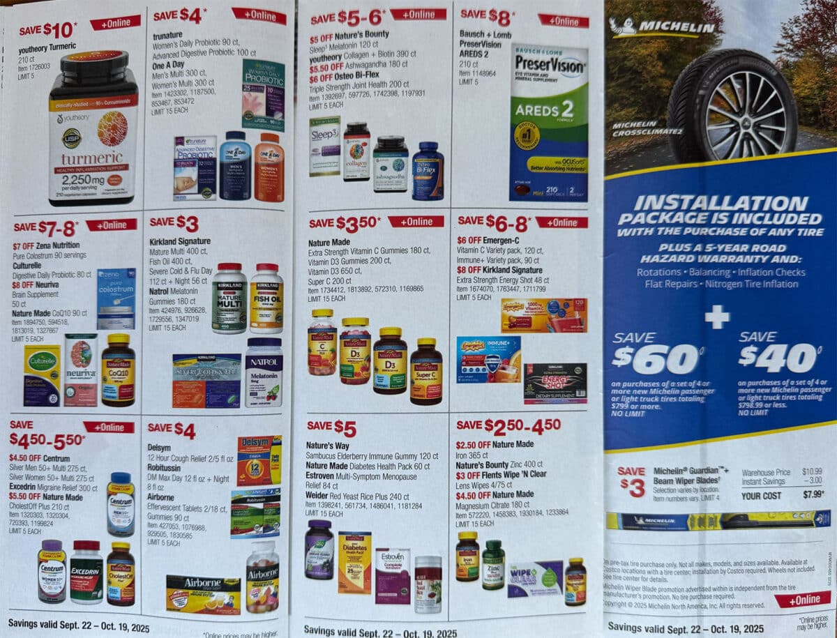 ad scan of the costco coupon book october 2025 from Slickdeals