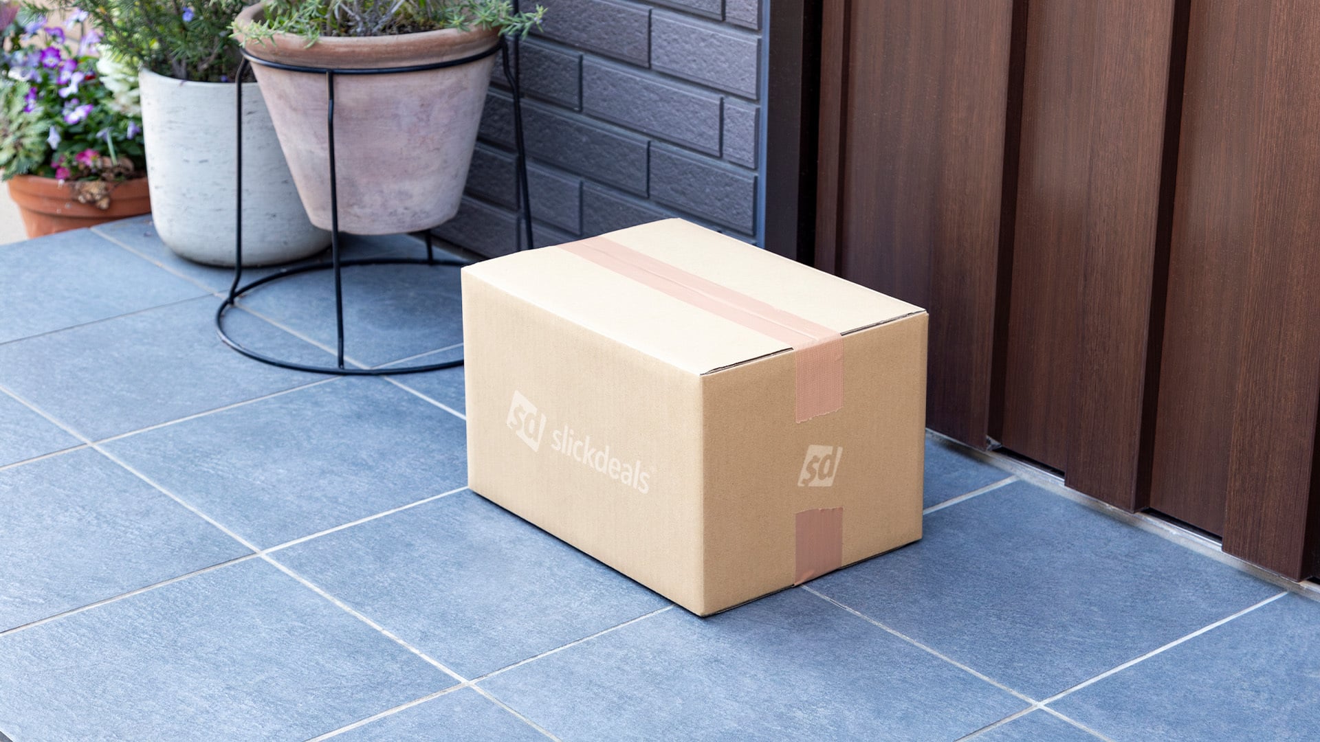 Delivery box by a front door