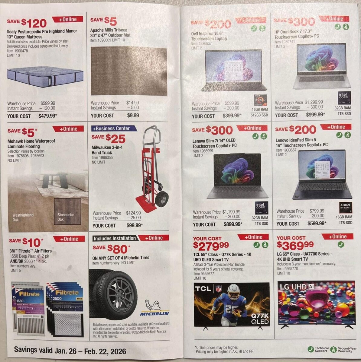 costco coupon book ad scan for january and february 2026 from slickdeals.net