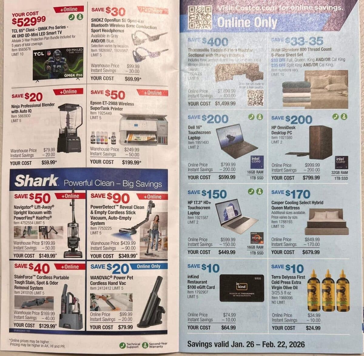 costco coupon book ad scan for january and february 2026 from slickdeals.net