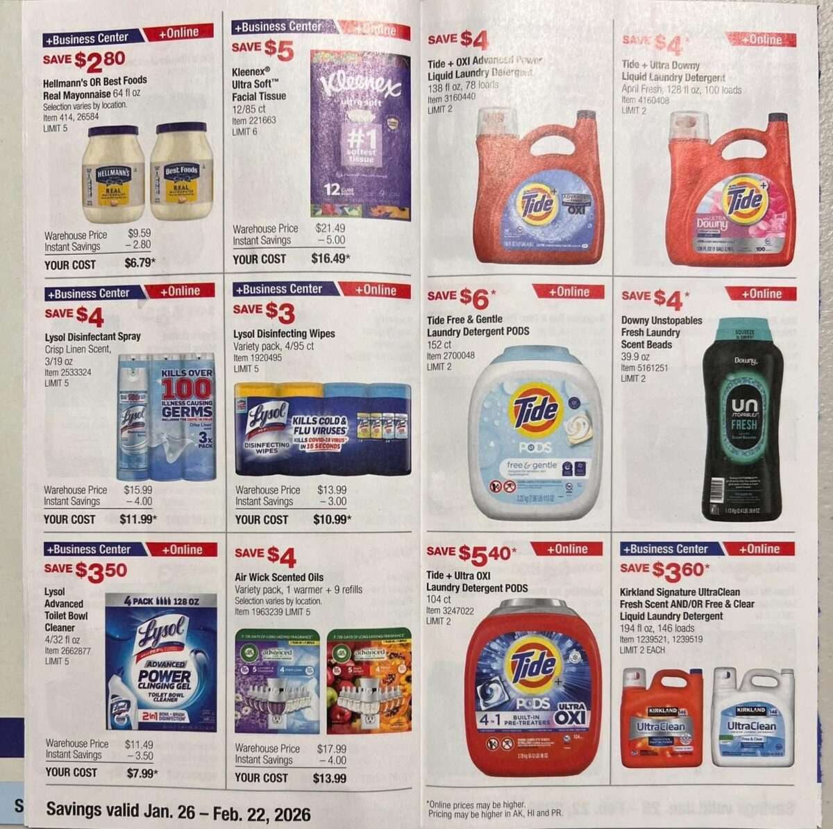 costco coupon book ad scan for january and february 2026 from slickdeals.net