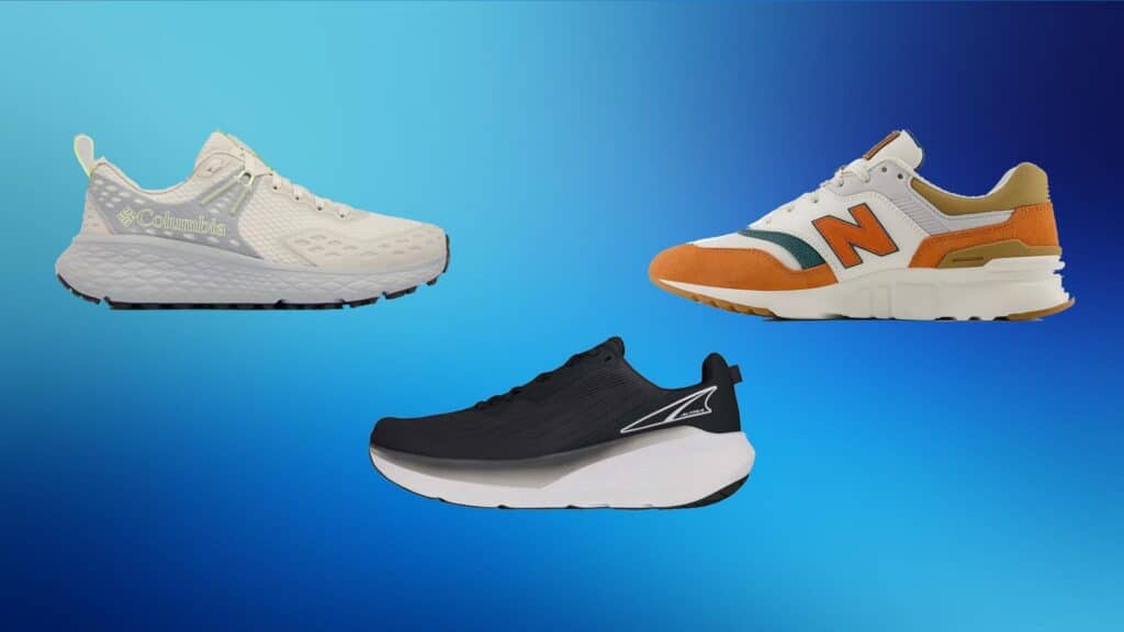 three sneakers next to each other