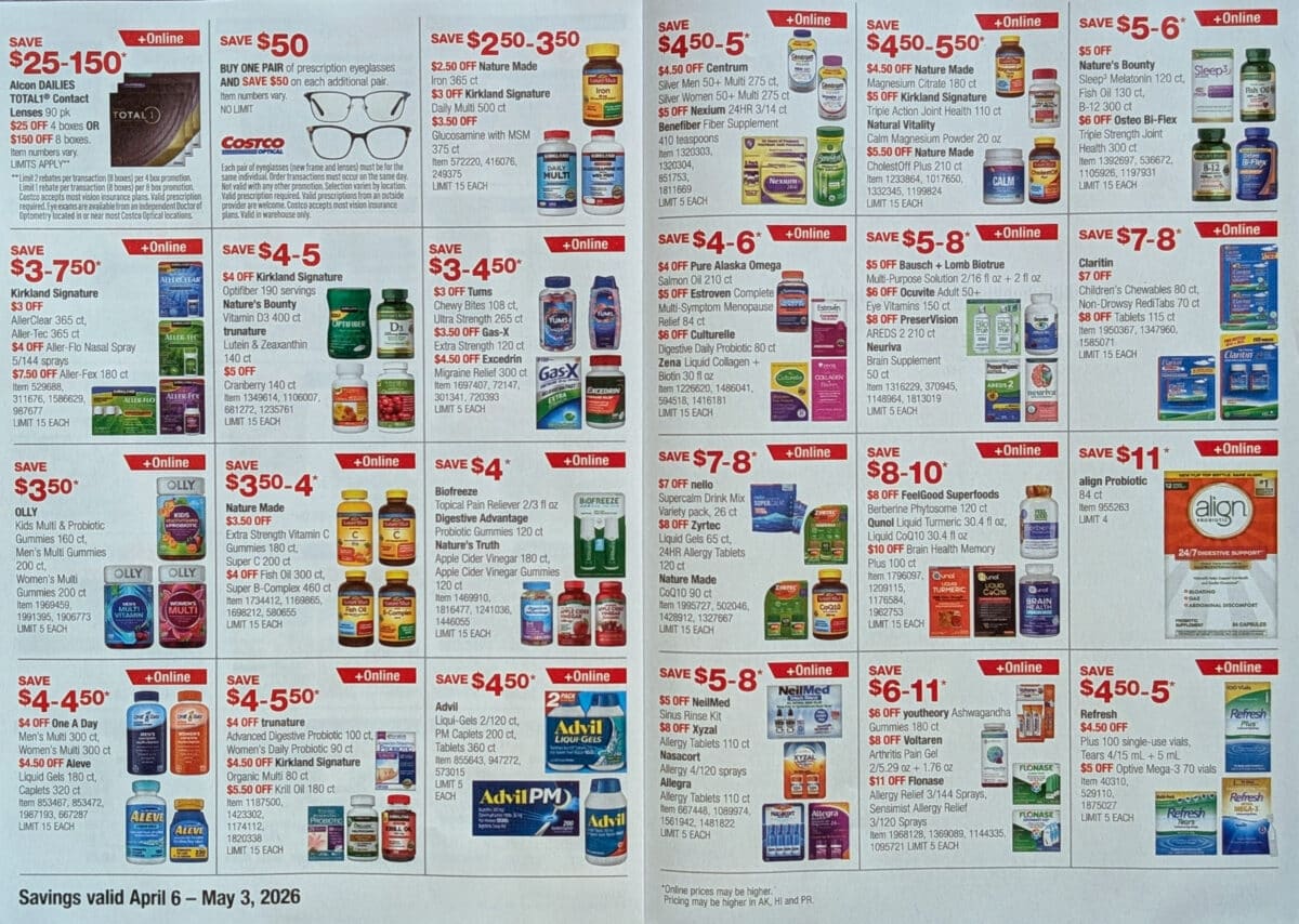 costco coupon book ad scan for april 2026 from slickdeals