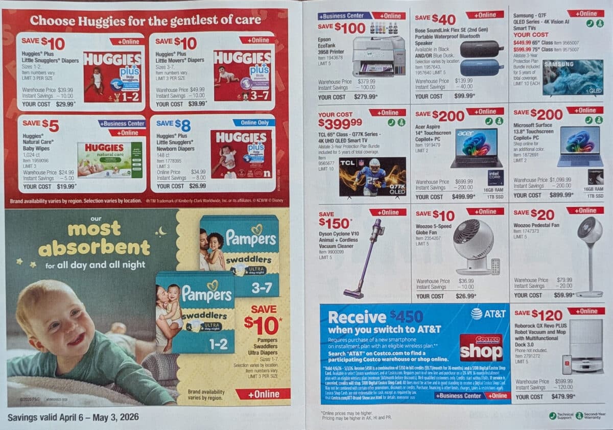 costco coupon book ad scan for april 2026 from slickdeals