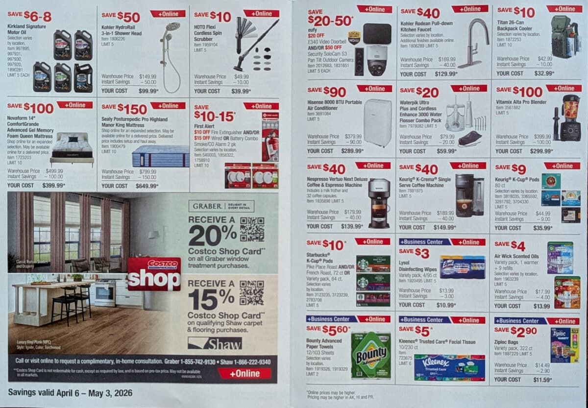 costco coupon book ad scan for april 2026 from slickdeals