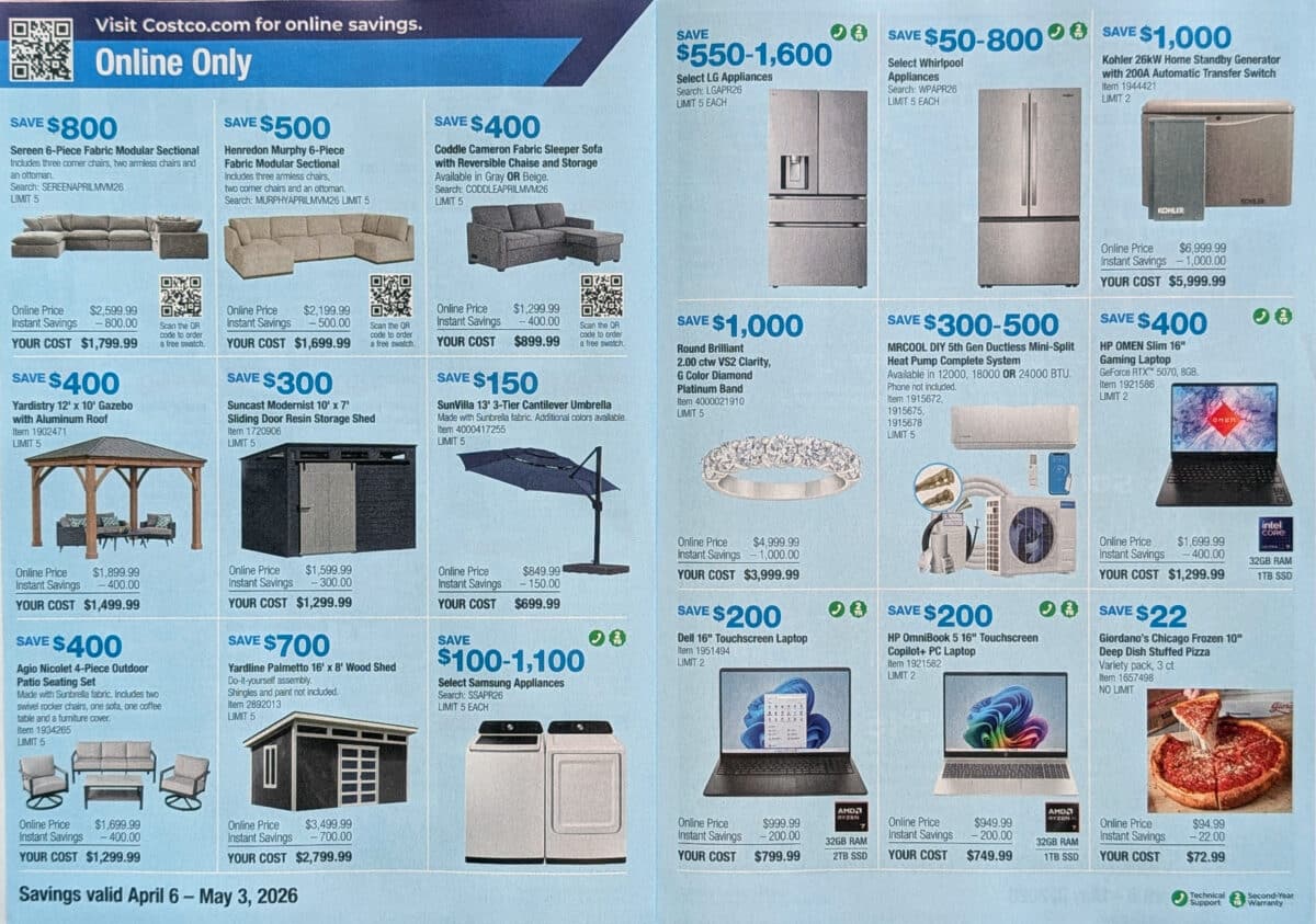 costco coupon book ad scan for april 2026 from slickdeals