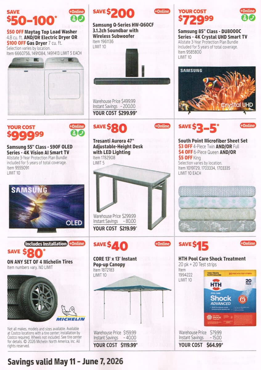 Ad Scan of the May 2026 Costco Coupon Book from Slickdeals.net