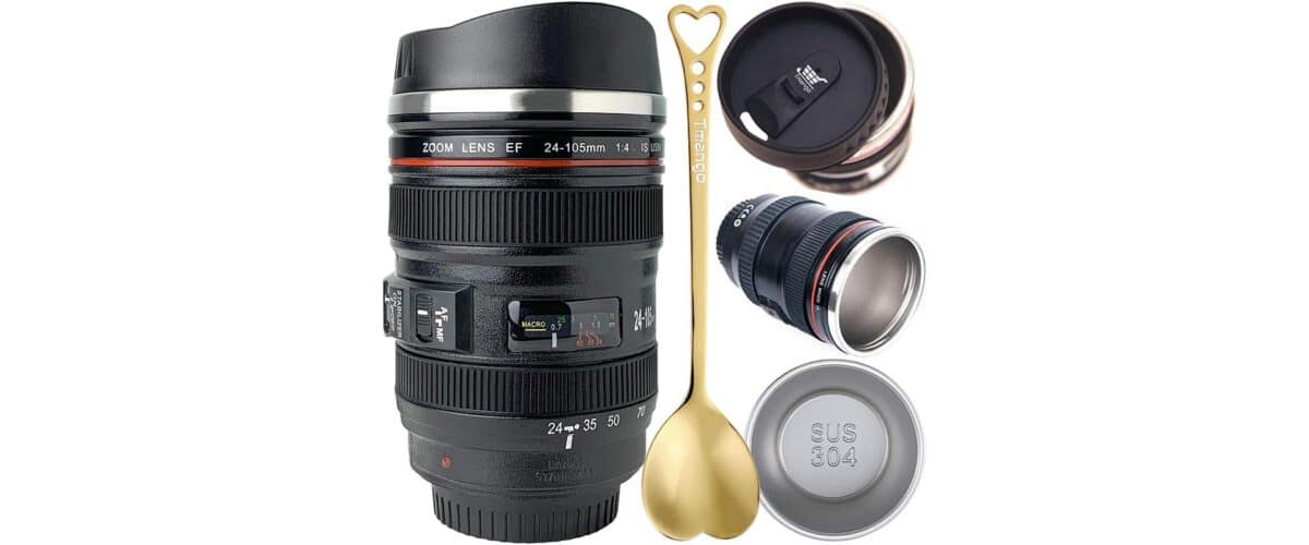 camera lens coffee mug
