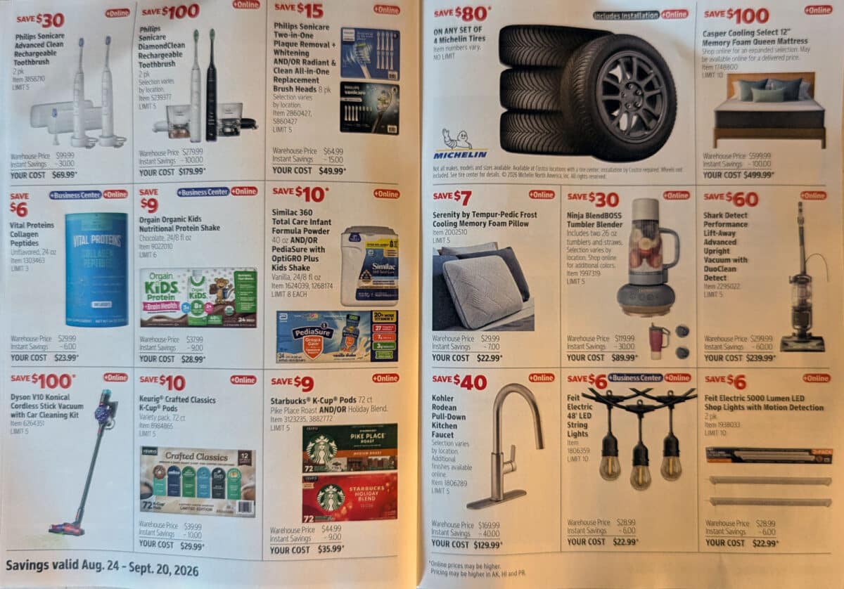 ad scan of the costco coupon book for august september 2026 from slickdeals.net