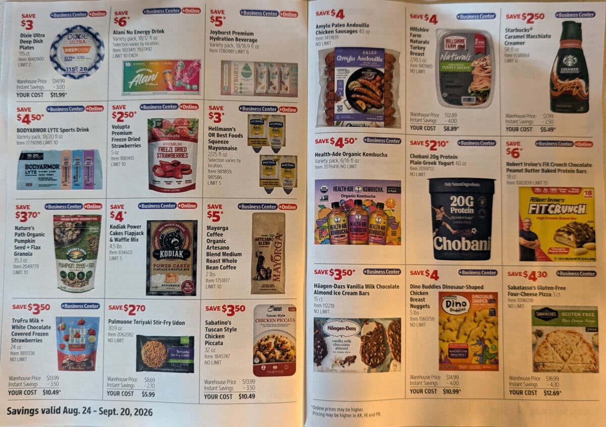 ad scan of the costco coupon book for august september 2026 from slickdeals.net